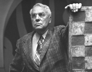 Barnes and a work from his collection.