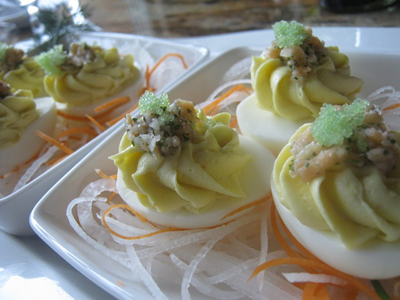 Salmon gravlax makes Seastar's egg.