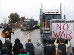 Blocking Army vehicles at the Port of Olympia in 2007.