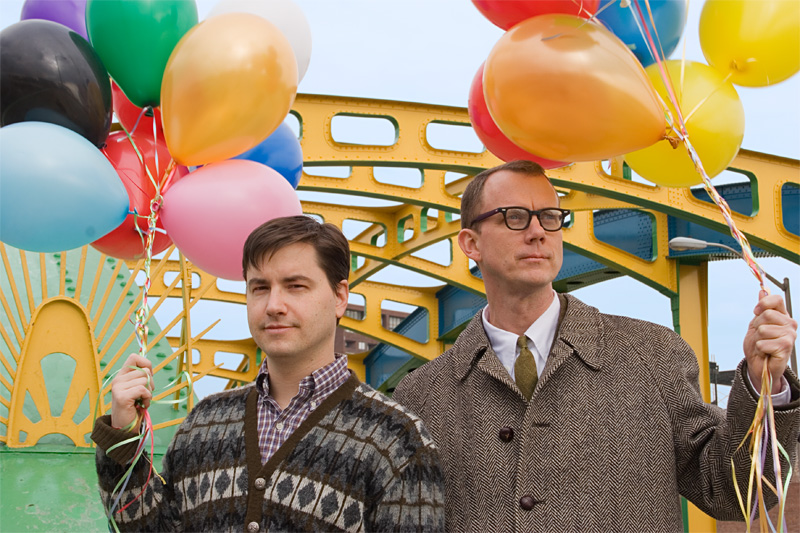 Matmos: Just a happy couple with rainbow balloons.