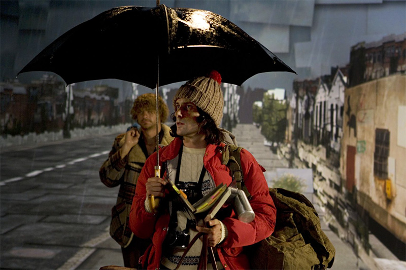 Travelers in an imagined landscape: Hogg and Farnaby (at rear).