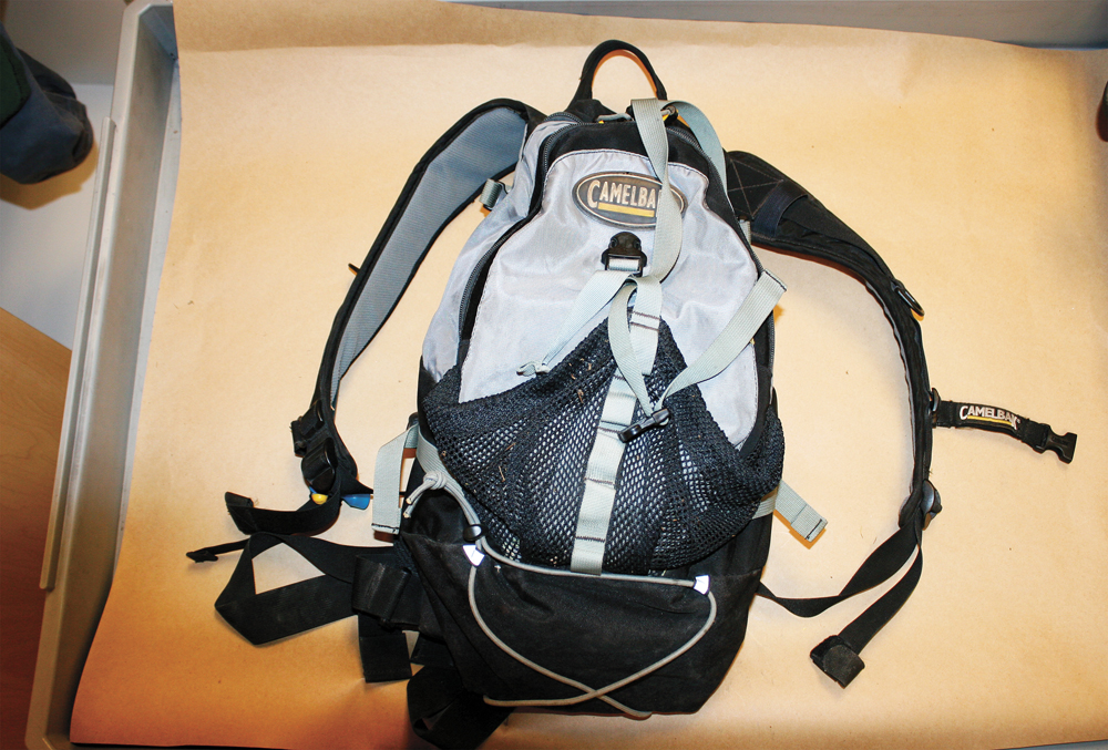 Puroll claimed that he wasn’t wearing this backpack during the shootout, which explained the lack of damage to it from the bullet that struck him.