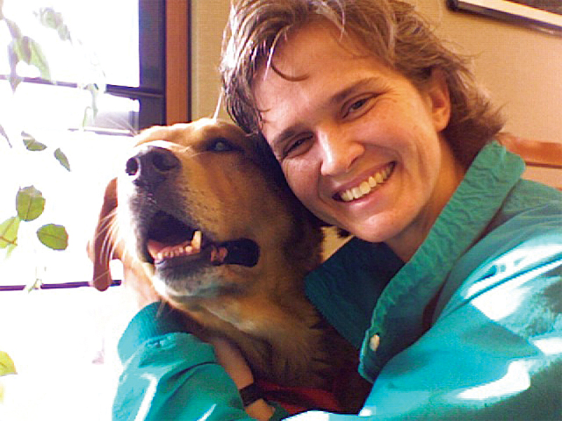 Julie and Bear, before the gas.