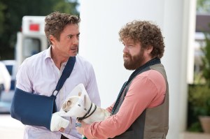 Downey Jr. (left) and Galifianakis as unlikely soul-mates.