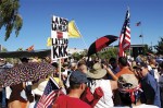 In the eye of the hurricane: protesters at an immigrationrally.