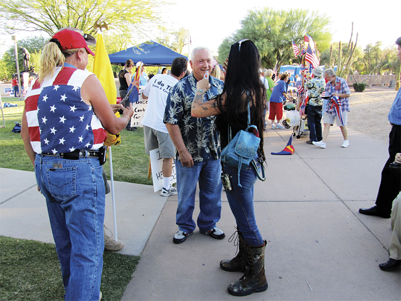 Russell Pearce meets his fans at a June 5 rally in Phoenix.