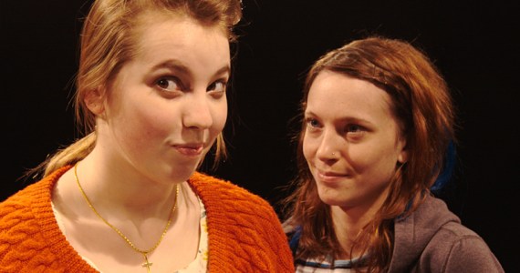 Cane Belyea (left) as the evangelical, Caine Ware as her temptress.