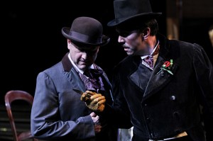 Gordon Carpenter (left) as Readymoney Matt, John Bogar as Macheath.