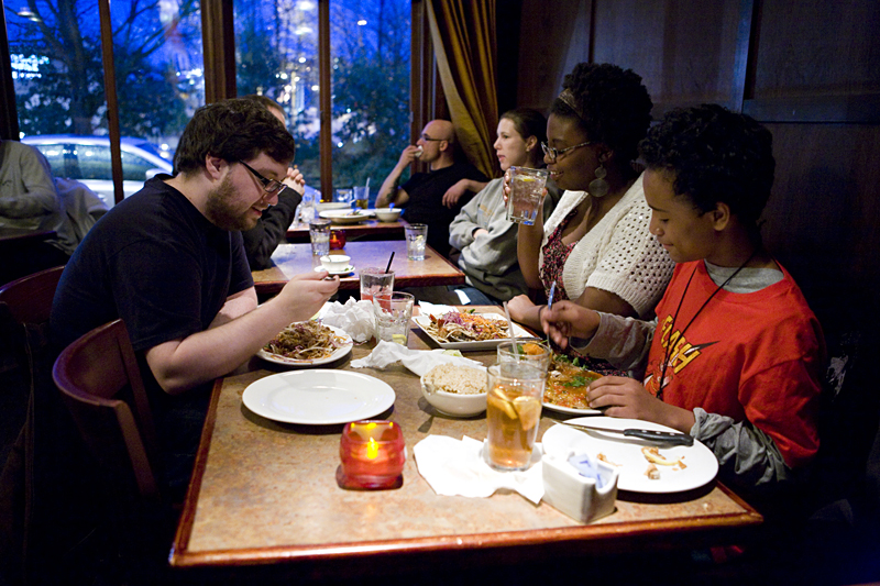 So this is what it's like to eat inside a tomb.