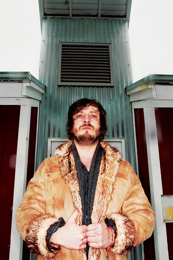 Kohl stitched his jacket together from the hides of deer and sheep slaughtered near The Dirt Farm's barn.