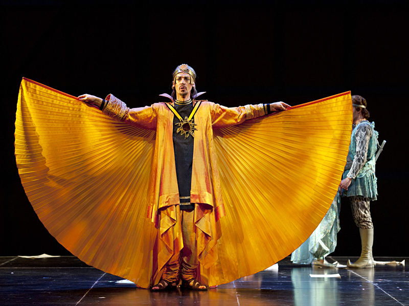 Ilya Bannik wearing one of Rhodes' creations.