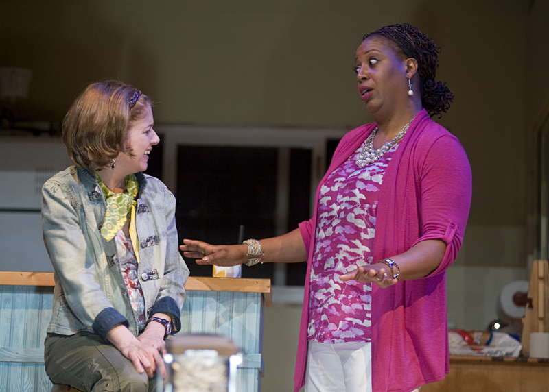 Trying to get along: Love (left) and Russell.