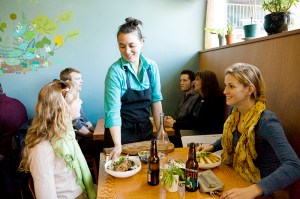 Christina Choi ferries her food from forest to table.