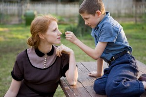Jessica Chastain (with Tye Sheridan) in Terrence Malick's Cannes prizewinner The Tree of Life.