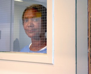 Peagler behind bars.