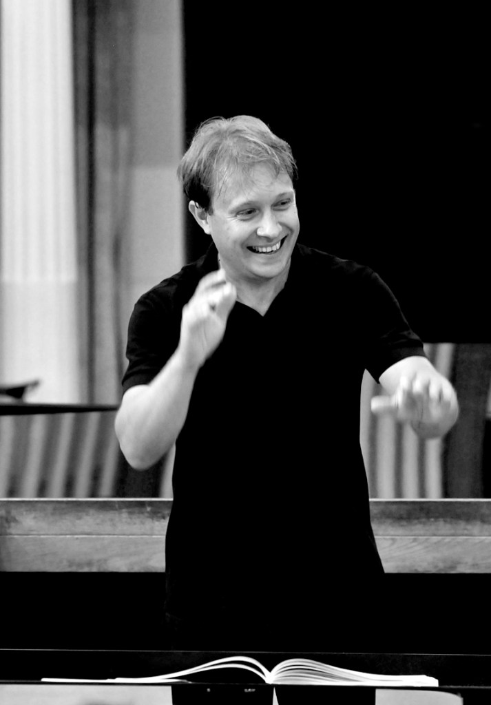 Morlot: spreading cheer from the podium.