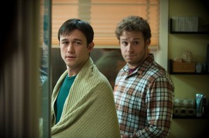 Best cancer buddies forever? Gordon-Levitt (left) and Rogen.