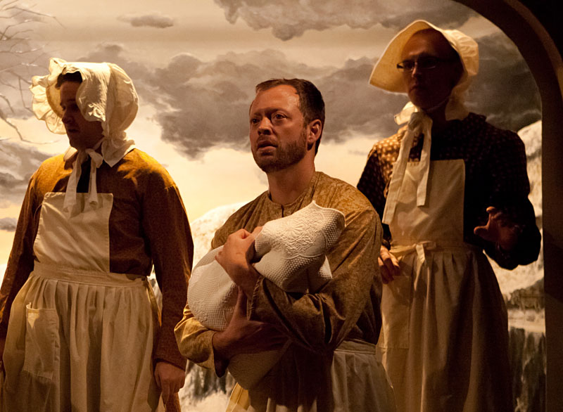 From left: Noah Luce, Barry Cogswell, Jeremy Behrens amid the Mormon murk.