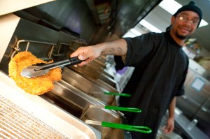 This is what a Katsu burger looks like.