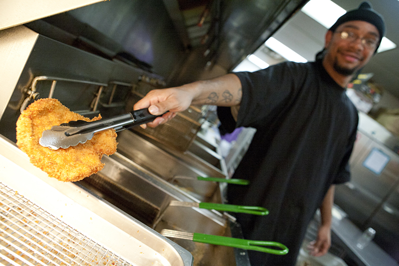 This is what a Katsu burger looks like.