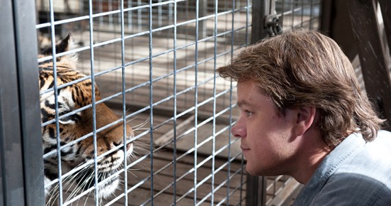 Damon goes nose to nose with his kitty.