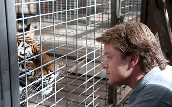 Damon goes nose to nose with his kitty.