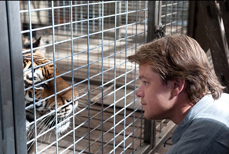 Damon goes nose to nose with his kitty.