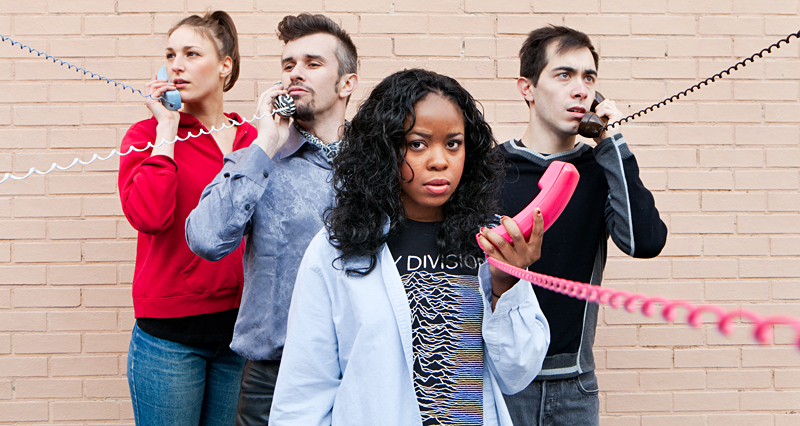 Phone buddies Sumpter, el-Gasseir, Nako, and Andriessen.