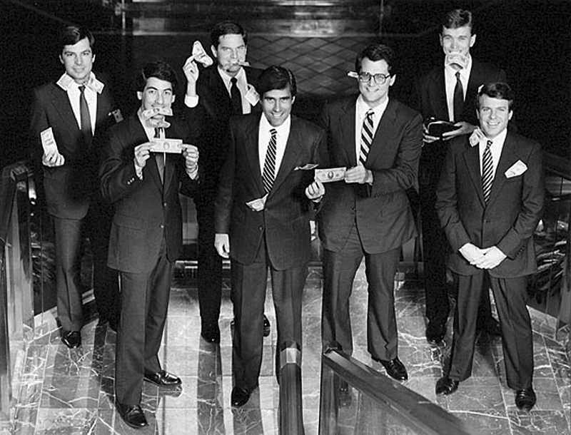 Romney (center) made plenty of dough at the expense of working-class jobs.