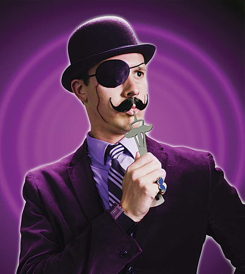 Velvet wields a mustachioed Space Needle as a weapon.