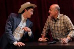 Yeeh-haw! Franzen (left) and Fitzpatrick in the allegorical Dirty Story.