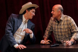 Yeeh-haw! Franzen (left) and Fitzpatrick in the allegorical Dirty Story.