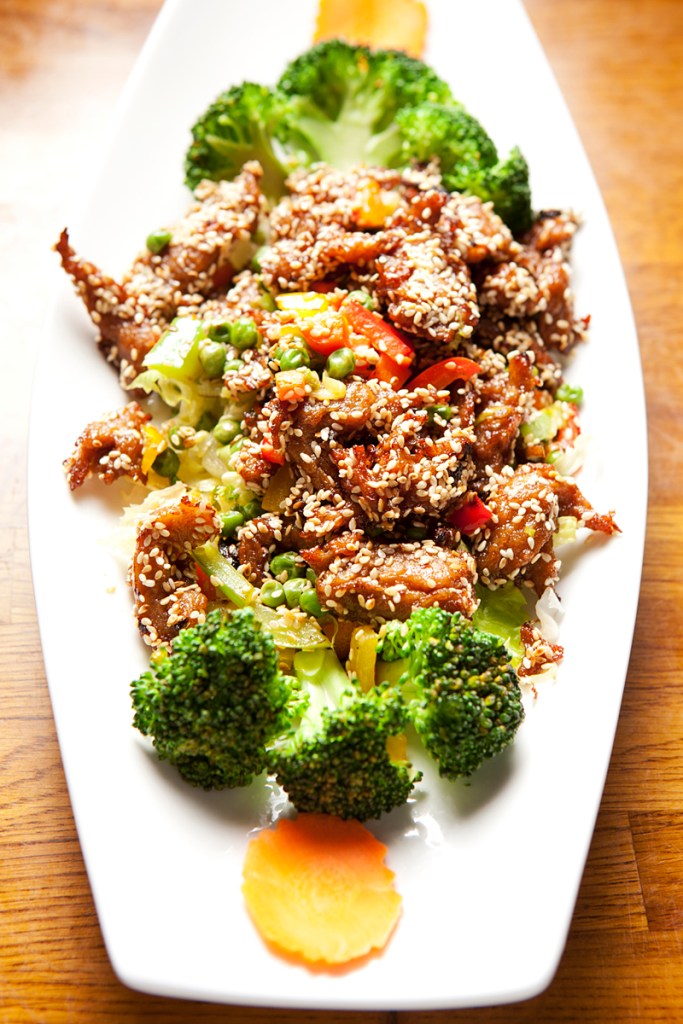 This plate of sesame "beef" mocks you!