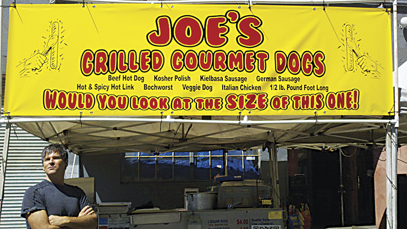 Joe Bernstein at his stand.