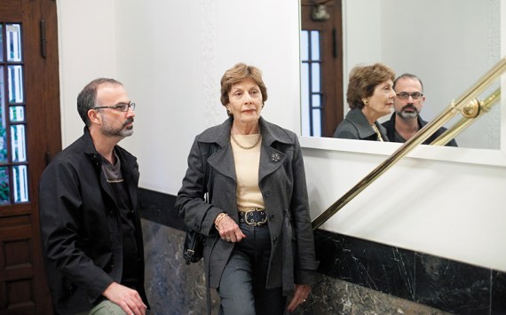 The director and his mother, Hannah Goldfinger.