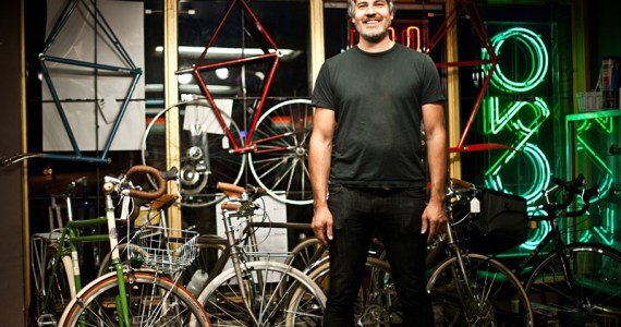 Alex Kostelnik in his shop/venue/playground.