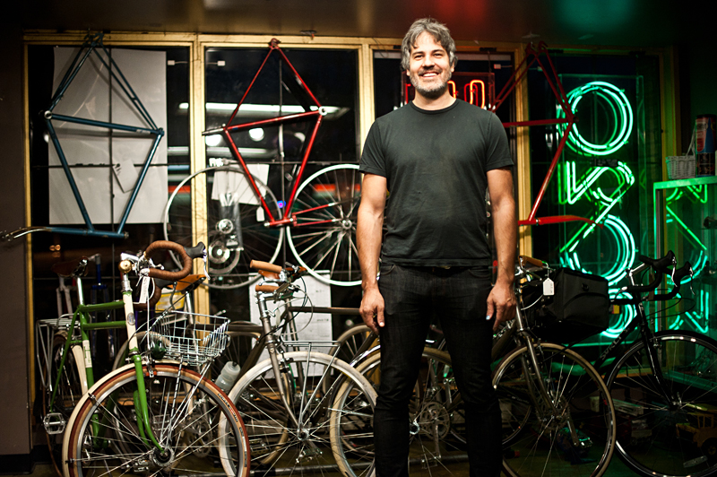 Alex Kostelnik in his shop/venue/playground.