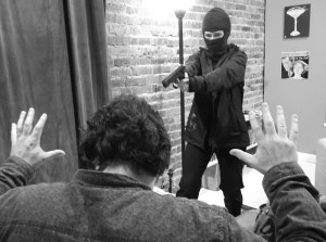 McLynn is armed against alien invasion.