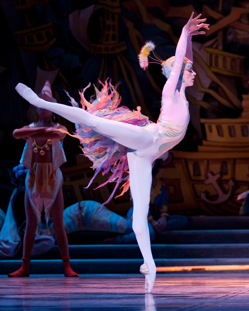 Rausch in one of her two other roles besides Clara: the Peacock.