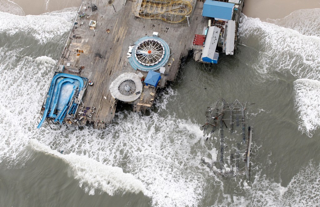 In Greedy Lying Bastards, did global warming contribute to Superstorm Sandy’s devastation of the Jersey shore?
