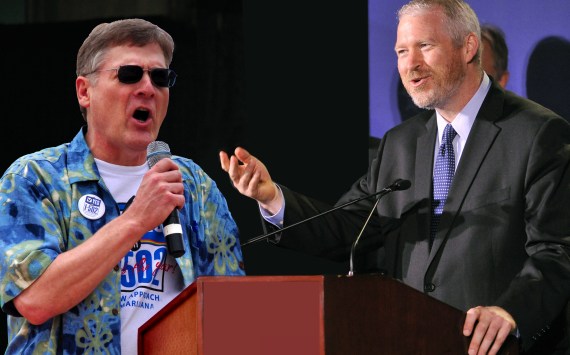 Not homeys? Mayor Mike McGinn (right) and City Attorney Pete Holmes.