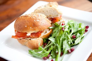 Thick slices of salmon pastrami are a lunch-only treat at Tanglewood Supreme.