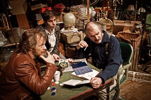 From left, Altwies, Simonson, and Leggett plan their heist.