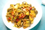 A pile of Brussels sprouts, sauteed to the leaf-shedding point, probably made sense on a spreadsheet: With cashews for crunch, paneer for silkiness, bell peppers for acid and the sprouts for bitterness, the dish should have worked. But without any spice to stitch together its various components, the dish tasted flat.