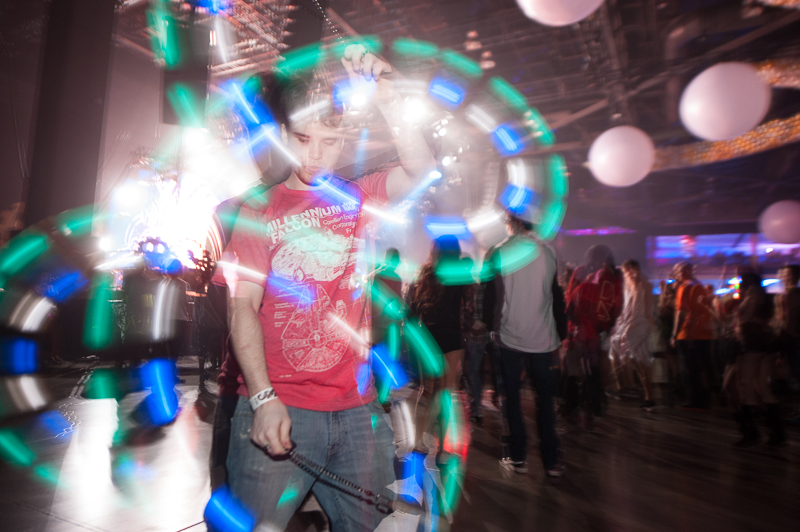 Five-hundred pounds of confetti were fired from a cannon and thousands of