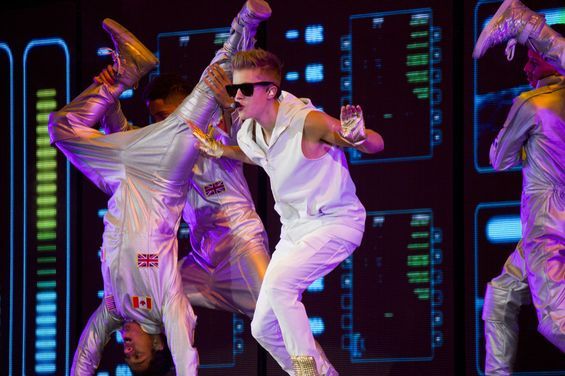 Justin Bieber and Adoring Fans at the Tacoma Dome