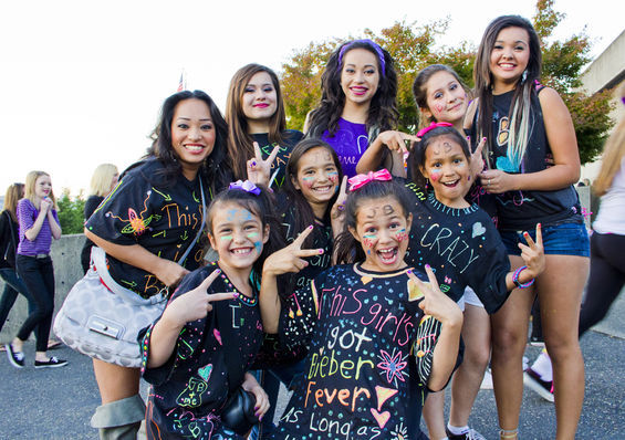 Justin Bieber and Adoring Fans at the Tacoma Dome