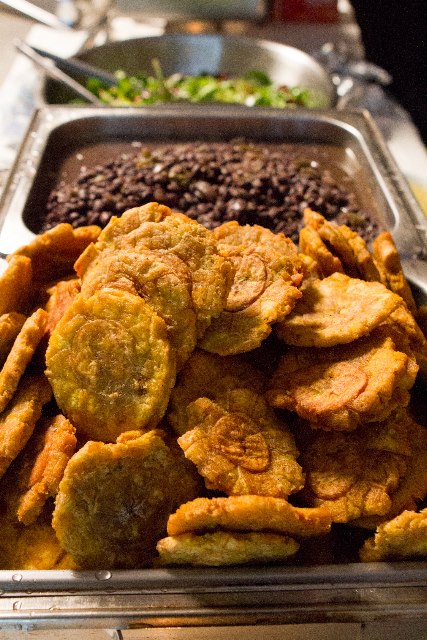 Tostones, beans and salad from Snout and Co.