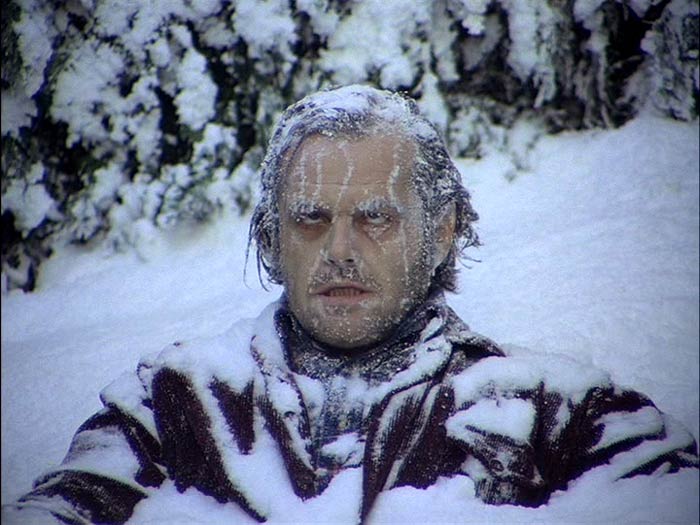 The Shining 1980.Although the Here's Johnny scene is typically the first image that comes to mind when we think of the Stephen King classic, this stiff photo of Jack Nicholson too often overlooked. Karma really bites.
