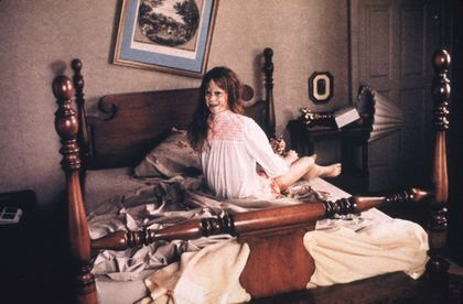 The Exorcist 1973.Poor Linda Blair. She will never live this scene down.